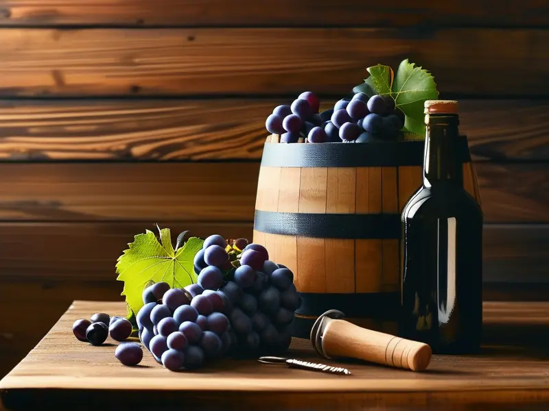 家庭自酿红酒所需原料与工具展示