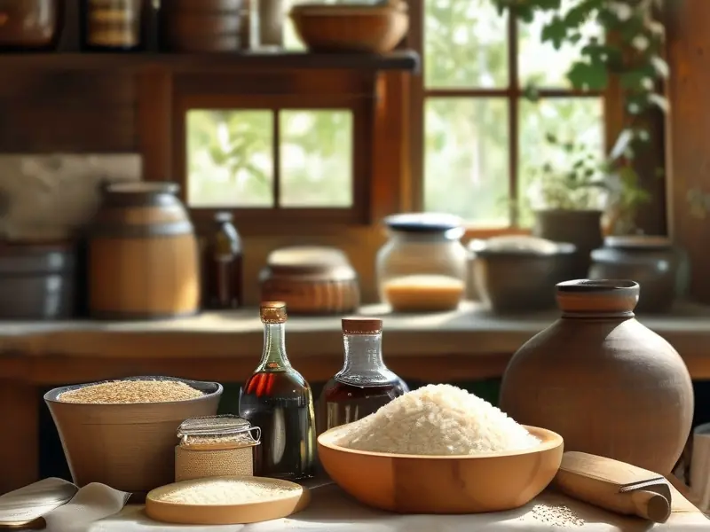 家庭酿酒师制作酒米的实际操作场景