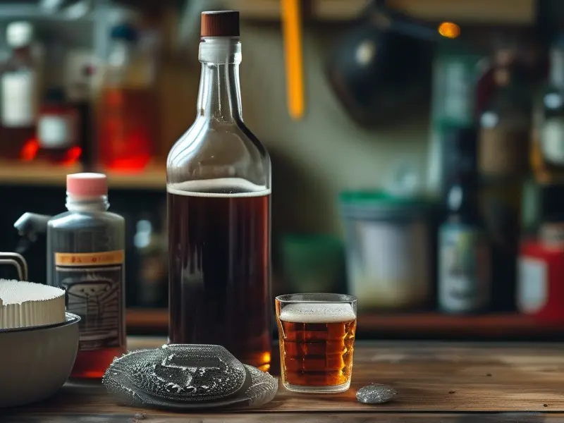 家庭酿酒者检查自酿白酒安全性的场景