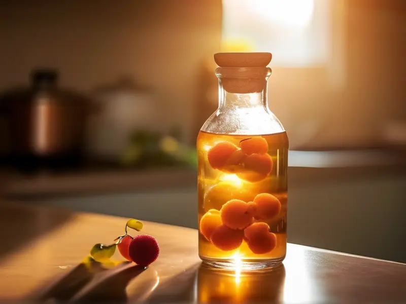 自制杨梅酒原料浸泡过程实拍图