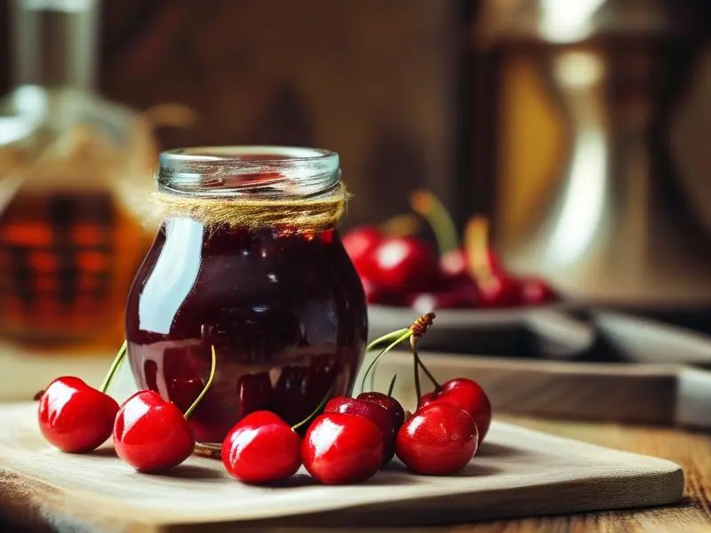 自制樱桃酒原料与成品展示