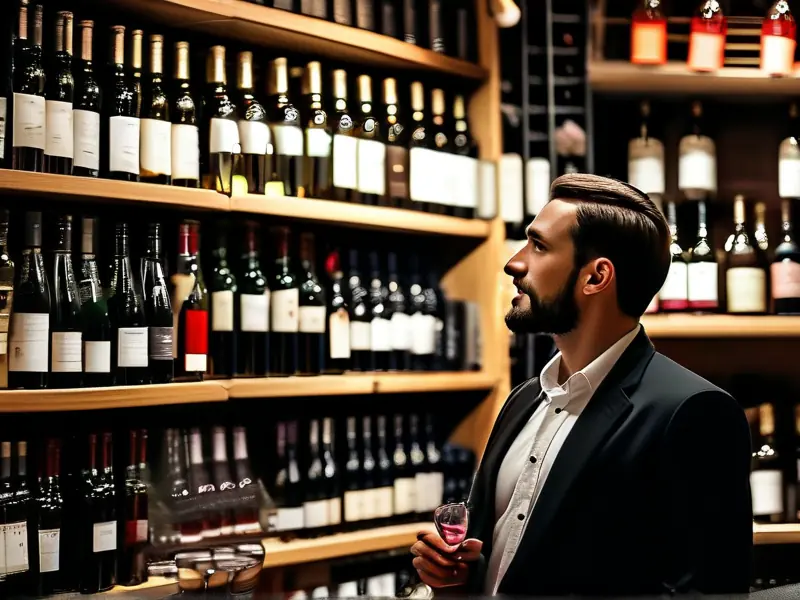 酒代理商与客户在店铺内讨论经营策略