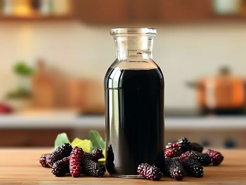 新鲜桑葚与自制桑葚酒