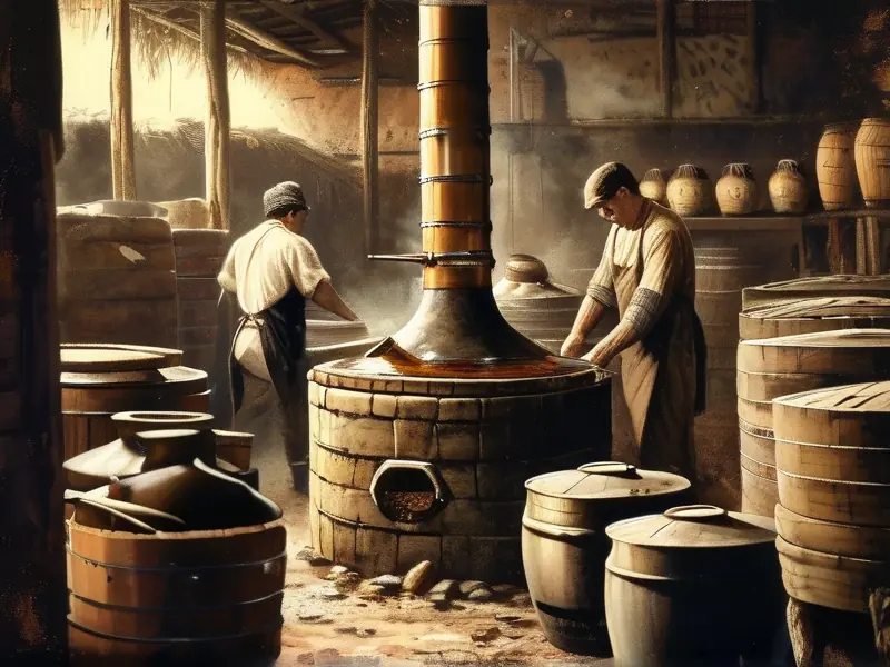 80年代传统酿酒作坊实景照片