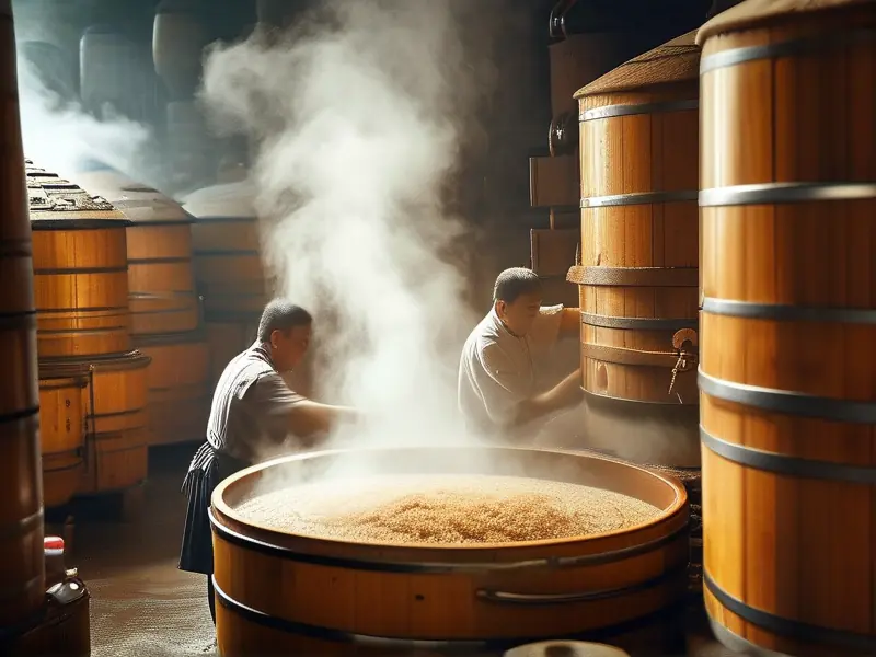 白酒酿造流程中的蒸煮环节