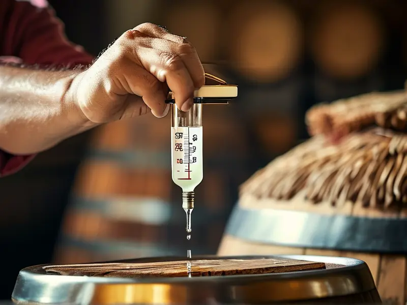 酿酒师测量白酒度数