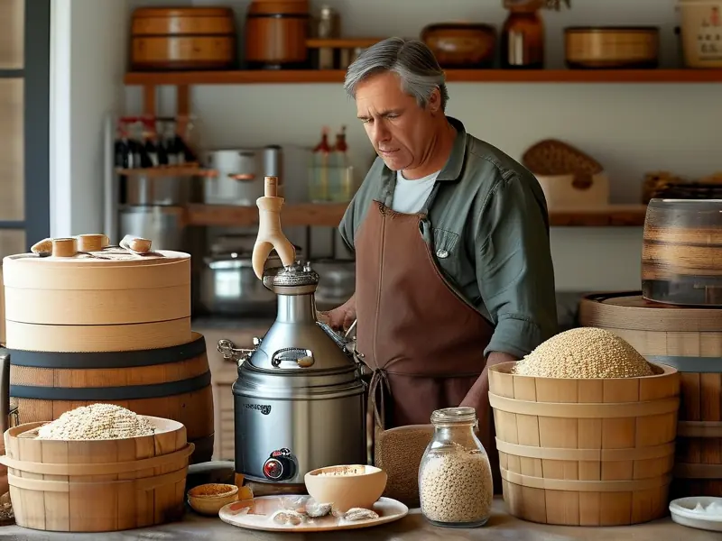 在家酿造白酒实际操作场景