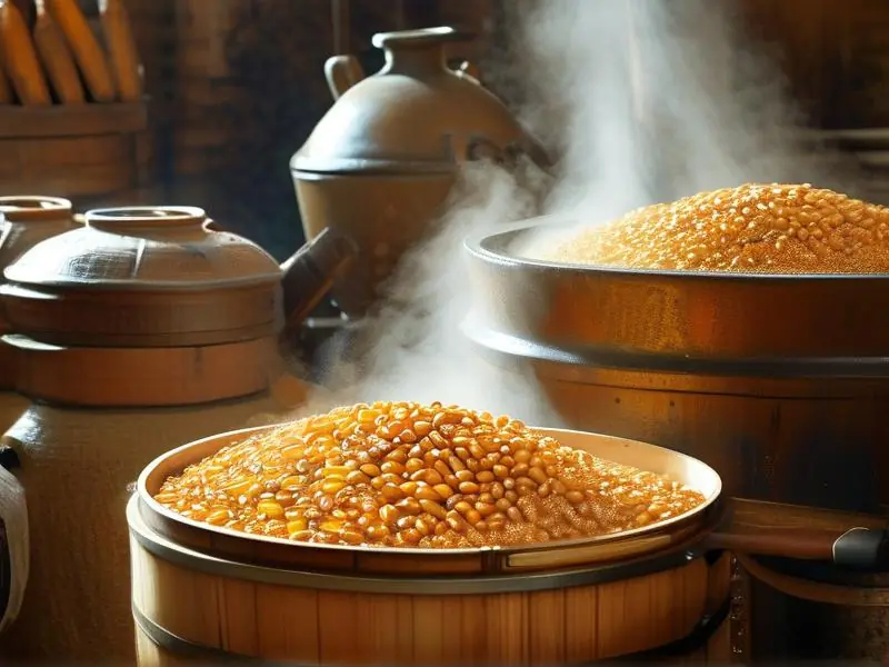 传统熟料酿酒技术中的原料蒸煮过程
