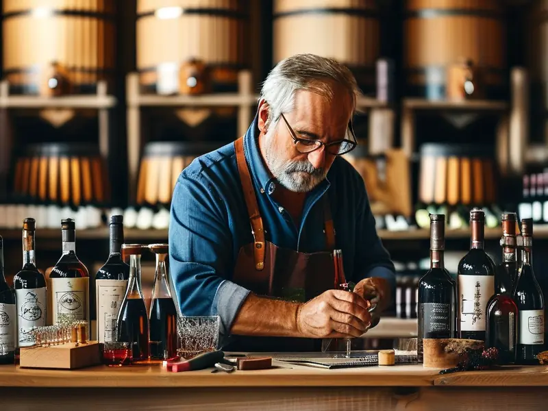 酿酒师勾兑纯粮白酒