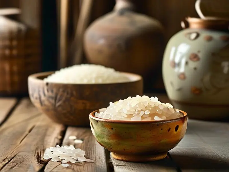 传统方法制作的纯米酒特写