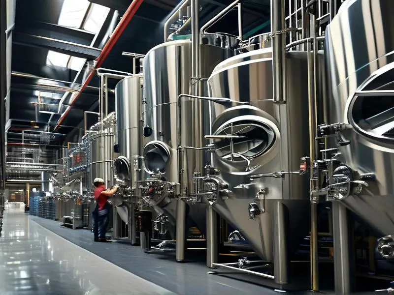 大型酒厂酿酒设备生产线实景图