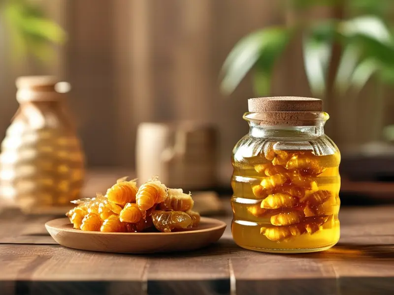 自制蜂蛹泡酒成品展示