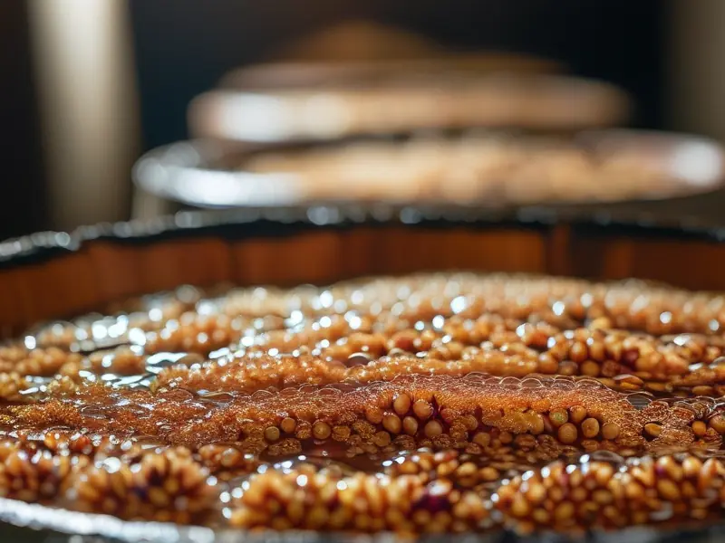 高粱烧酒发酵过程实拍图