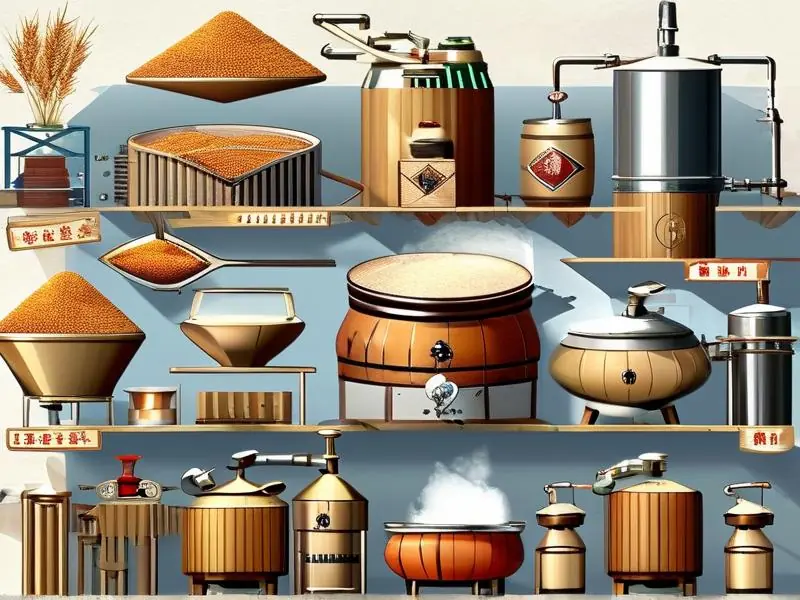 高粱酿酒工艺流程示意图