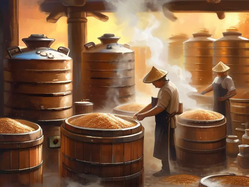 传统高粱酒酿造工艺流程展示