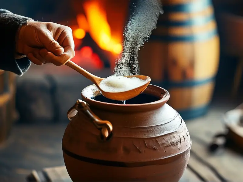 酿酒师在冬季酿酒坊中制作姑芳冬酿酒