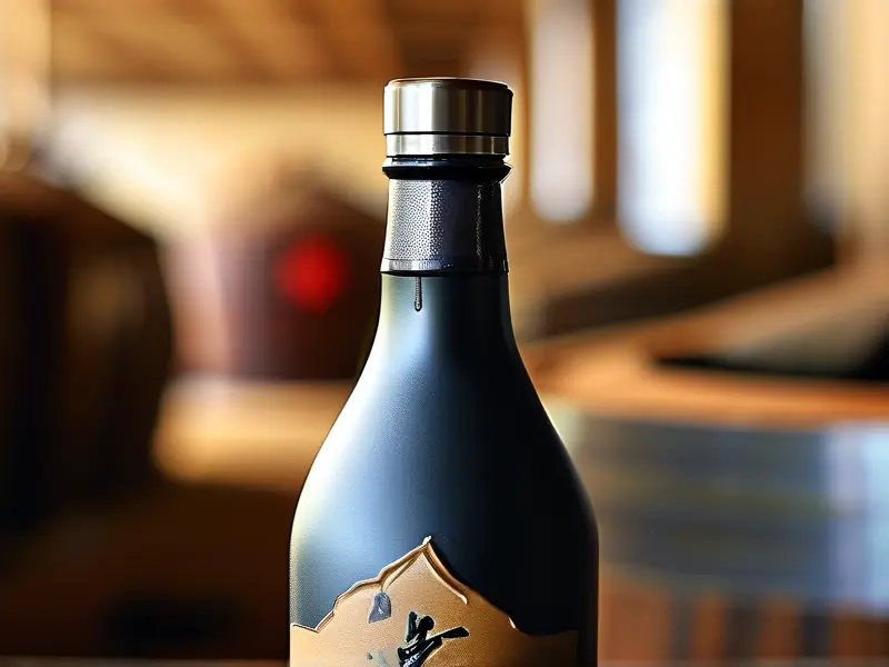 带有固态纯粮酿造标识的白酒产品展示