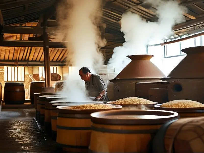 传统酿酒工艺现场实拍图