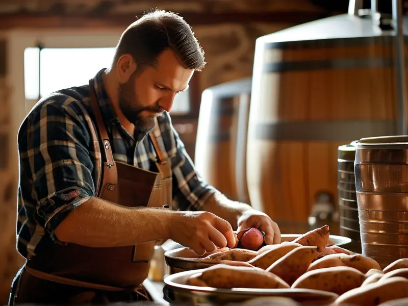 红薯酿酒技术视频教程中的原料处理步骤