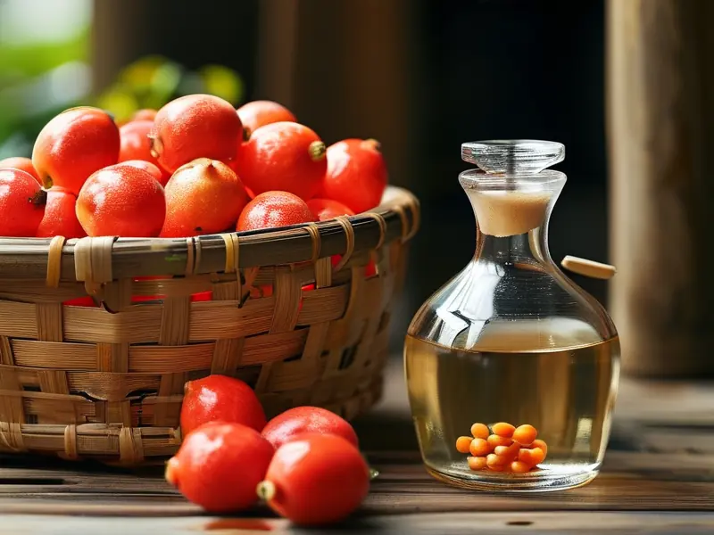 新鲜花红果与泡酒材料准备图