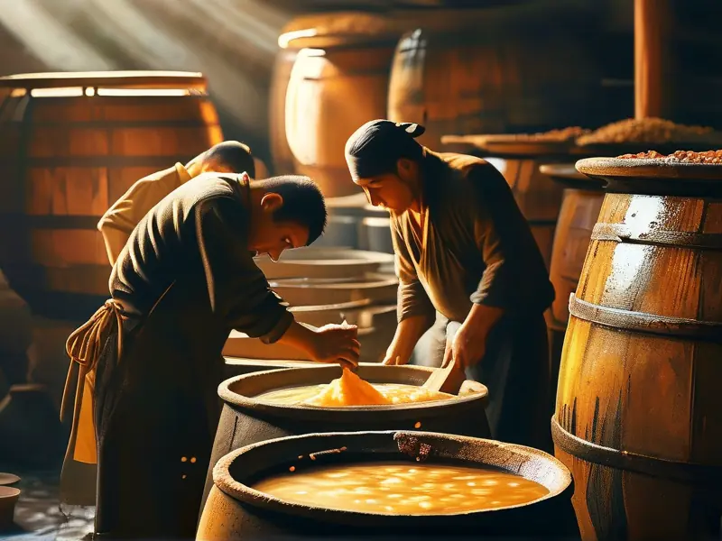 传统黄酒酿造工艺现场展示