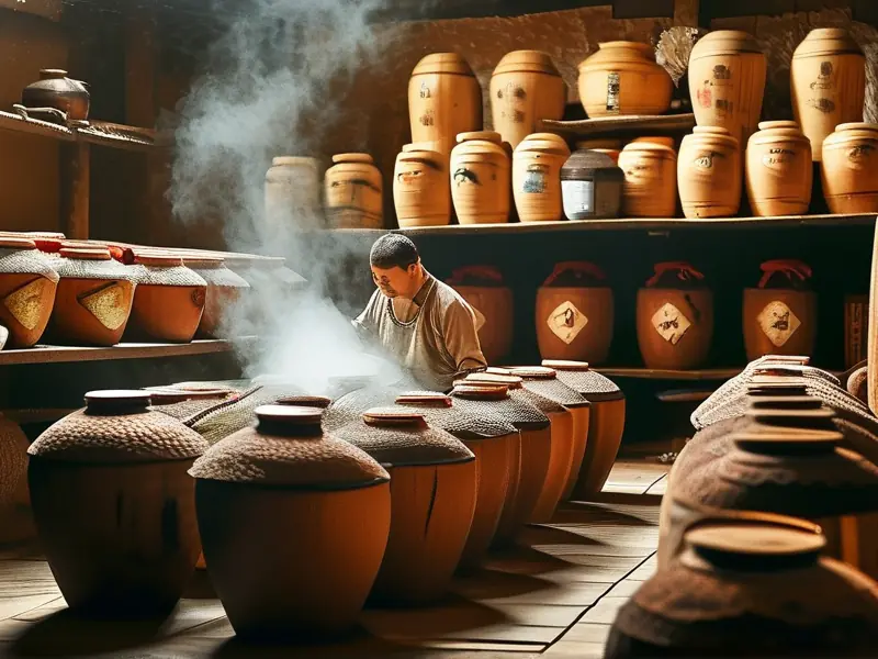 湖南传统小灶酒作坊生产场景