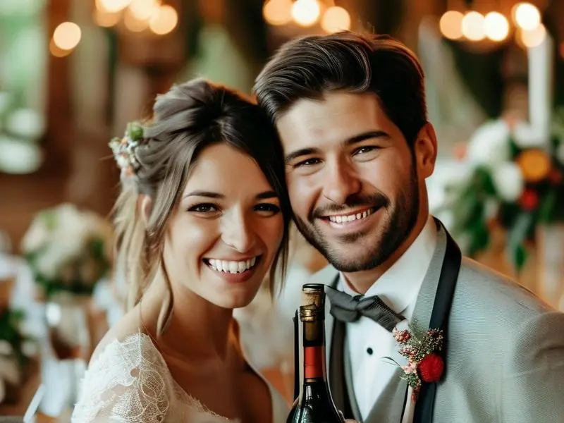 新人手持婚礼定制酒展示