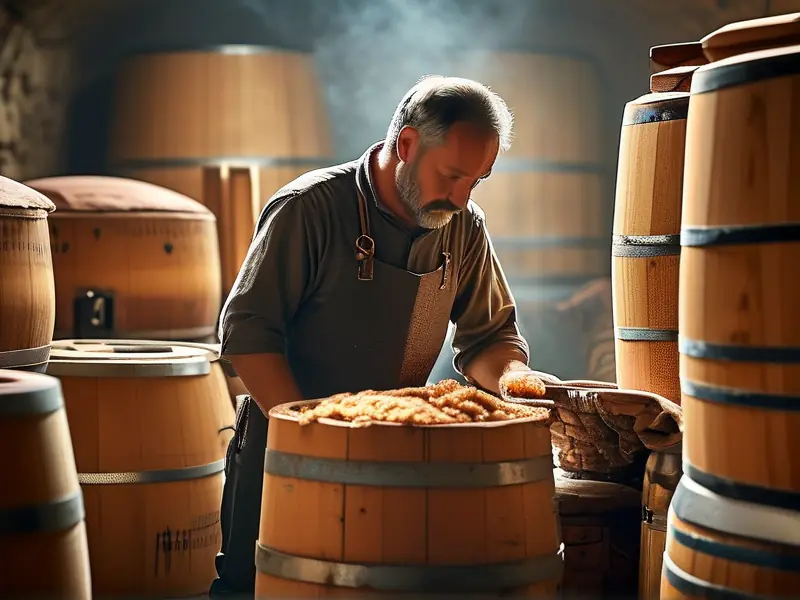 酿酒师检查酱香白酒发酵情况