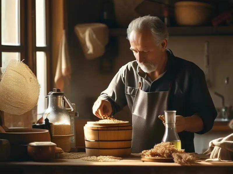 家庭自酿高粱酒发酵过程实拍