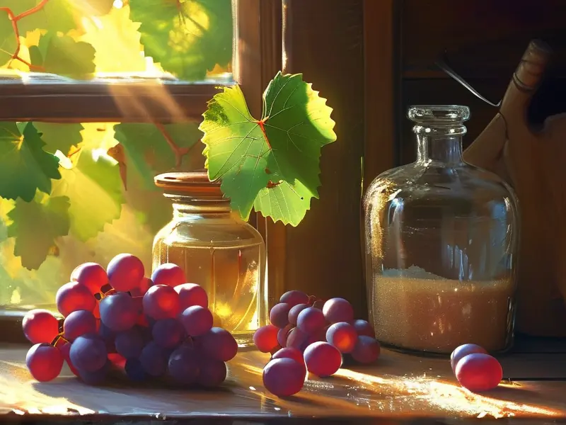 家庭自制葡萄酒所需材料和工具摆放