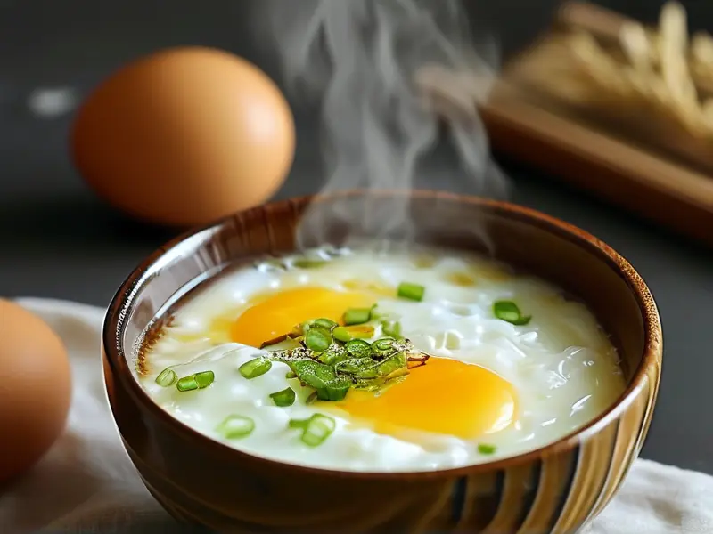 一碗美味的酒冲蛋特写
