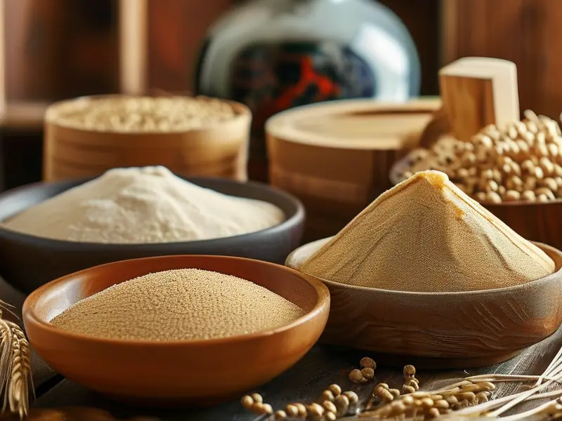 多种酒曲展示及其在酿酒中的用途