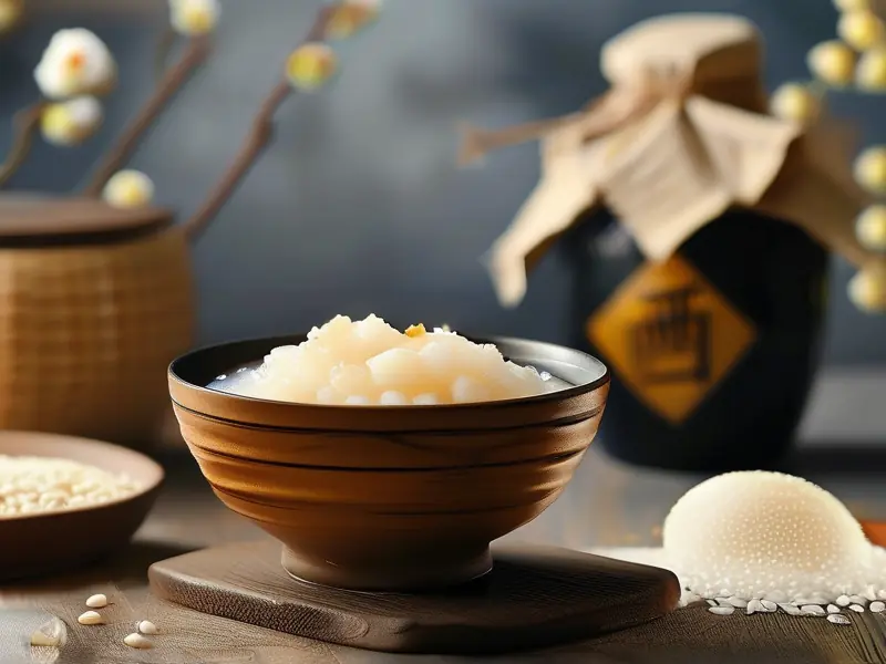 酒酿制作原料和成品展示