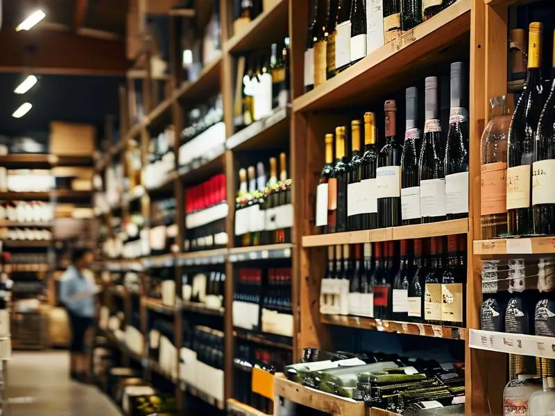 酒水经销商在仓库整理酒水产品