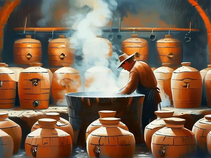 传统烤酒蒸馏工艺现场实拍图
