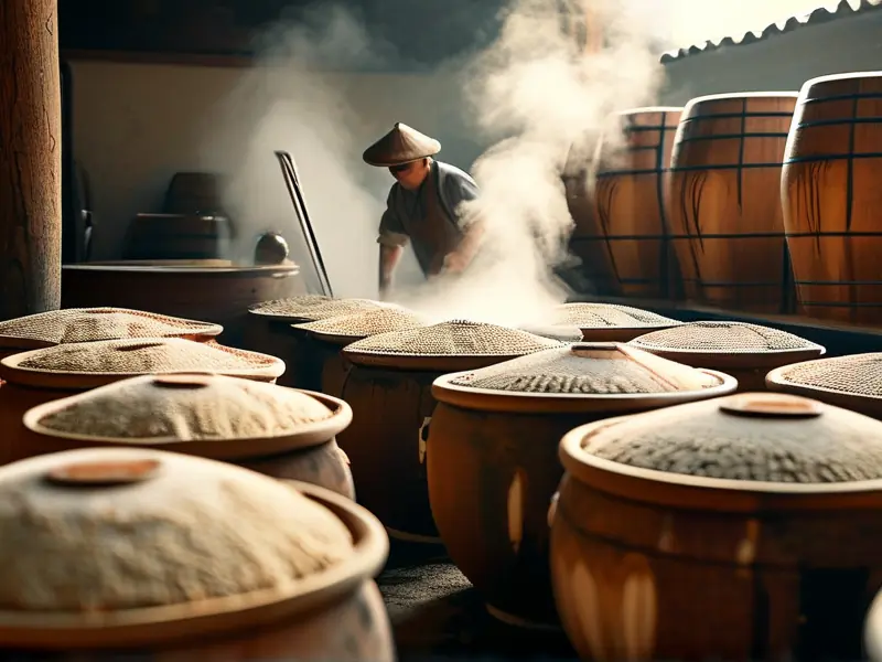 传统粮酒酿造工艺流程现场实拍