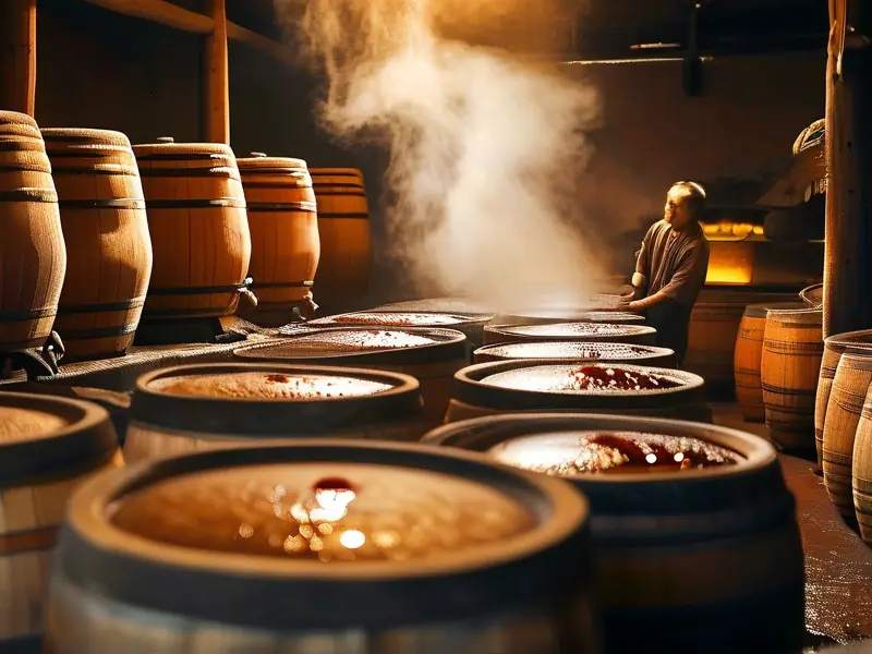 传统粮食酒酿制工艺流程实拍图