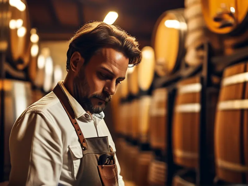 酿酒师检查自酿白酒品质