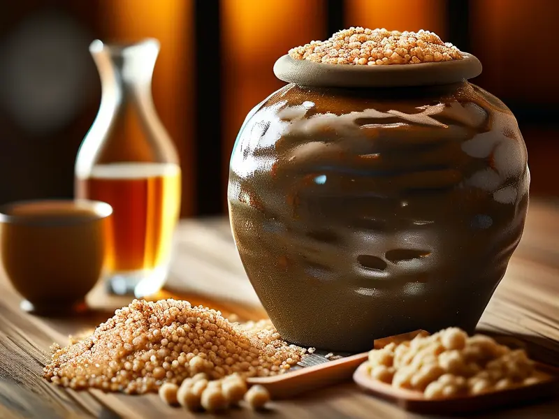 传统米酒发酵过程实拍图