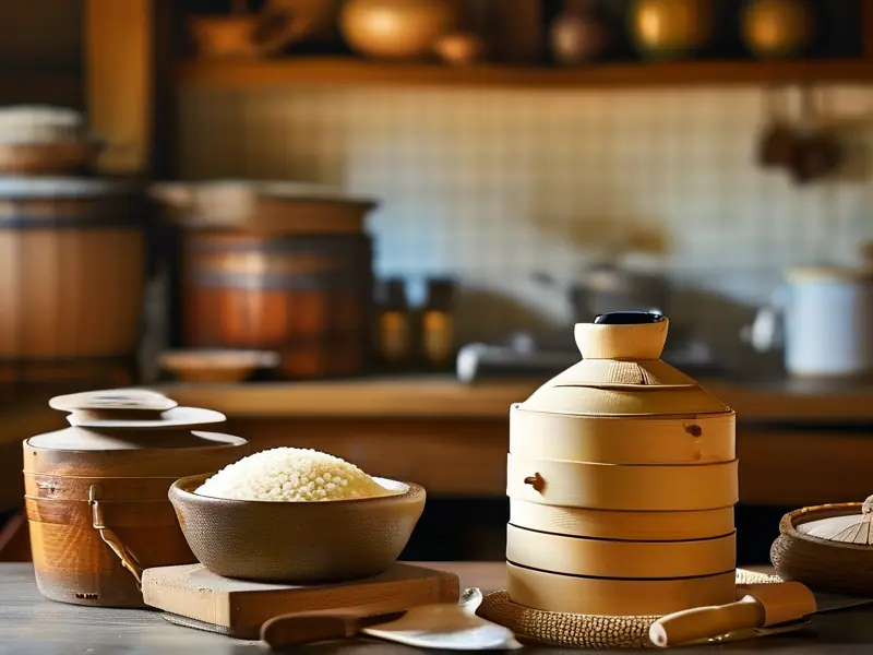 传统米酒制作过程实拍图