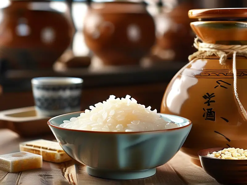 自制米酒与酒曲用量示意图