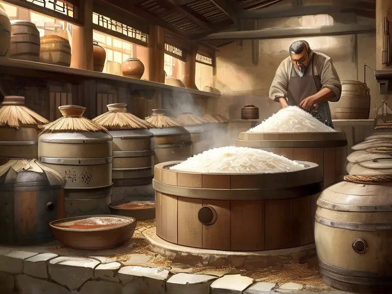 米香型白酒传统酿造工艺现场图