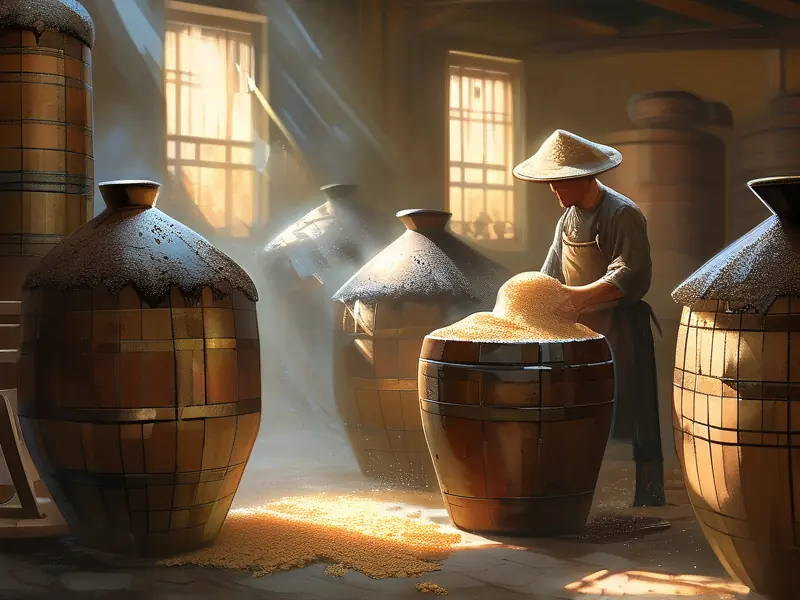 传统纯粮食酿酒工艺现场展示