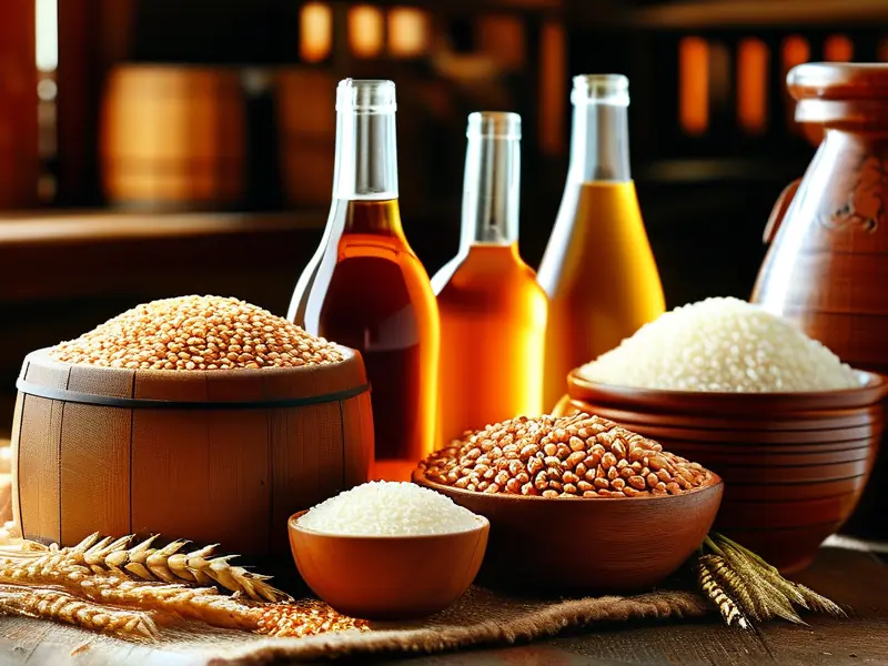 五种常见酿酒原料及对应的酒品展示