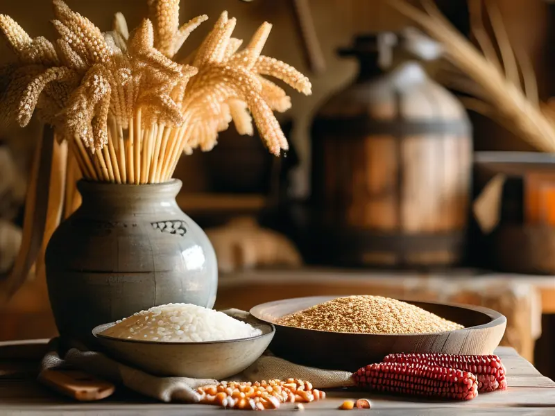 酿白酒的原料展示