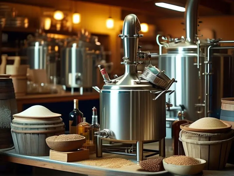 专业酿酒师操作酿酒设备现场实拍图