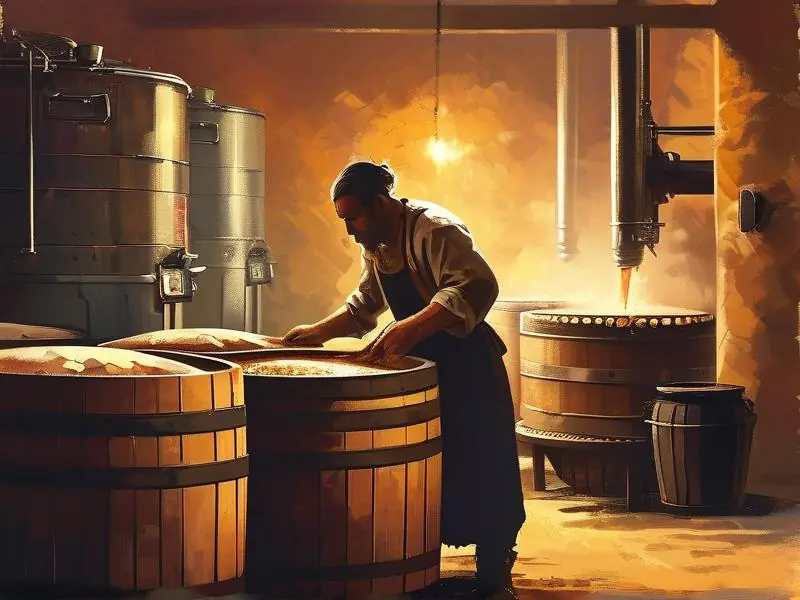 传统固态发酵酿酒工艺现场操作图