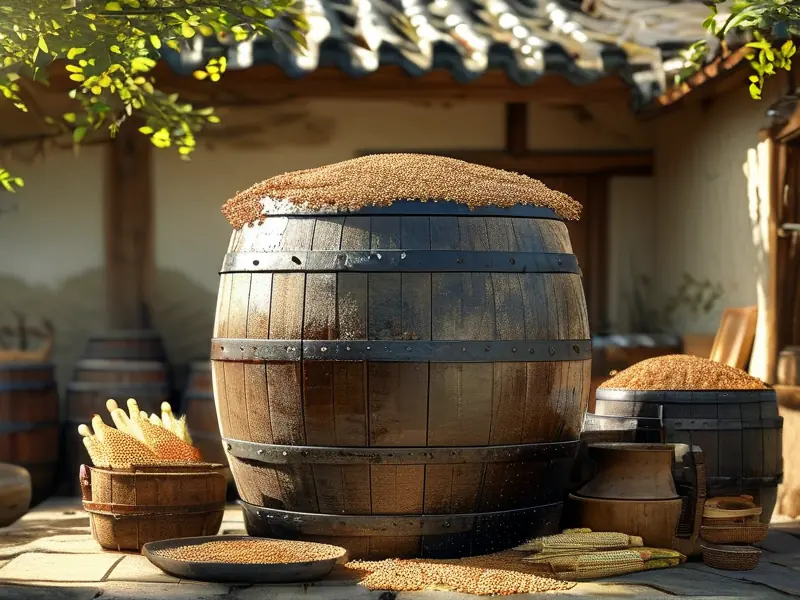 传统农村酿酒大缸子