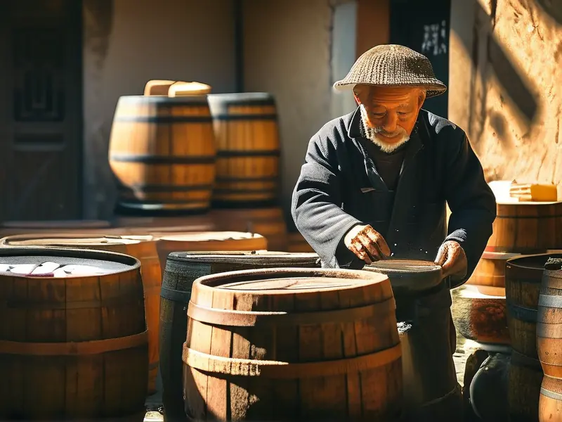 农村传统酿酒方法实景展示