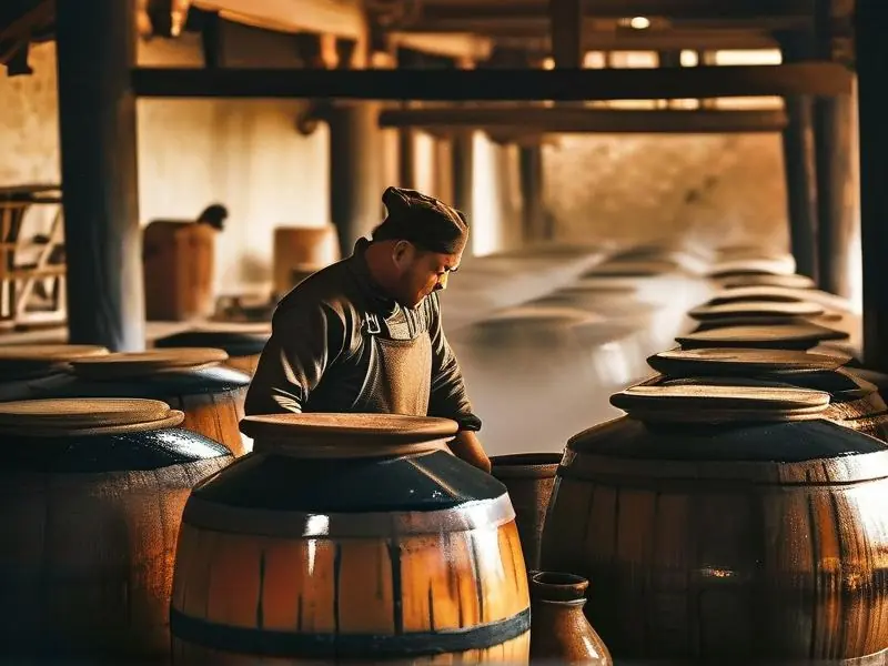 浓香型白酒窖池操作现场